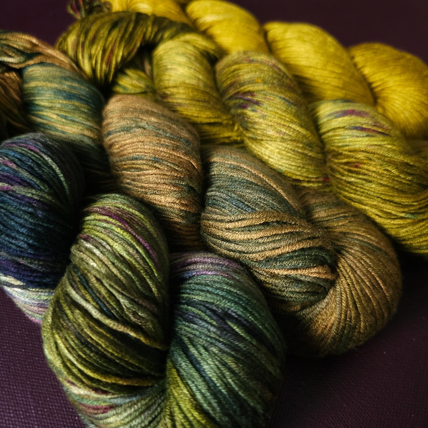 Lucky Dip, Hand Dyed Vegan Yarn Fade Set, One Of A Kind Knitting Yarn, DK Weight bamboo Yarn, Shiny Hand Painted Crochet Thread