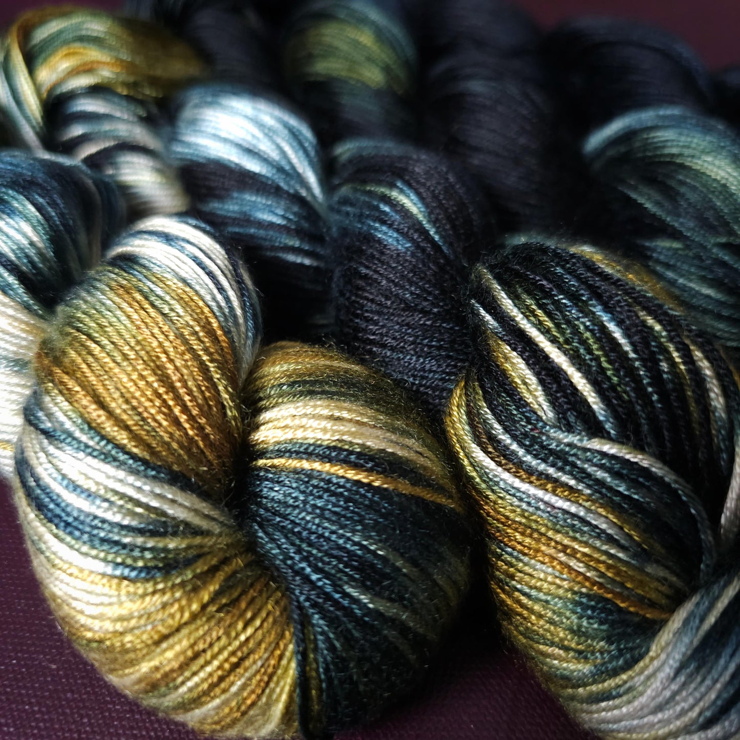 Lucky Dip, Magic Night, Hand Dyed Vegan Yarn, Fade Set, Tencel DK weight, Hand Painted Thread, knitting, crochet, weaving yarn