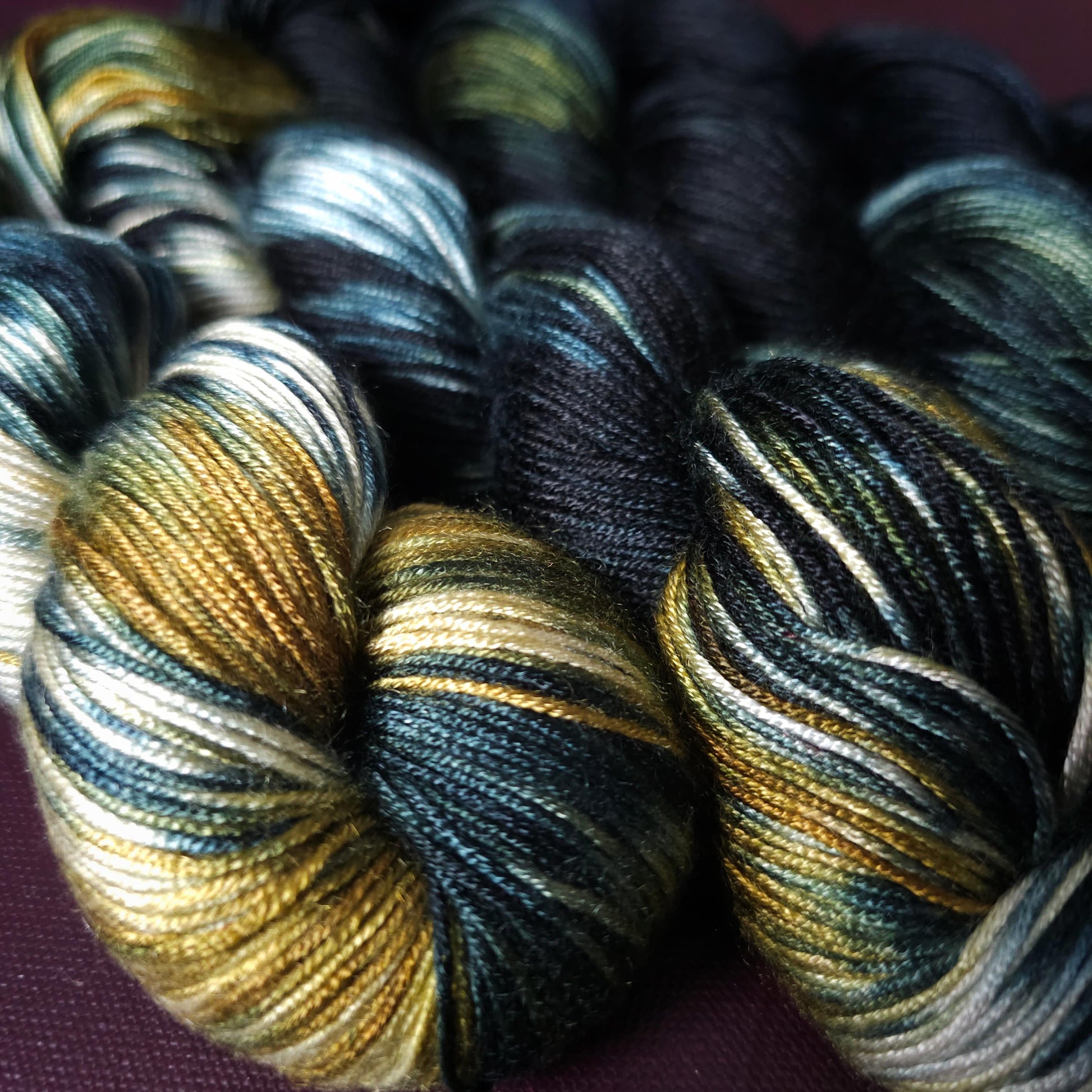 Lucky Dip, Magic Night, Hand Dyed Vegan Yarn, Fade Set, Tencel DK weight, Hand Painted Thread, knitting, crochet, weaving yarn
