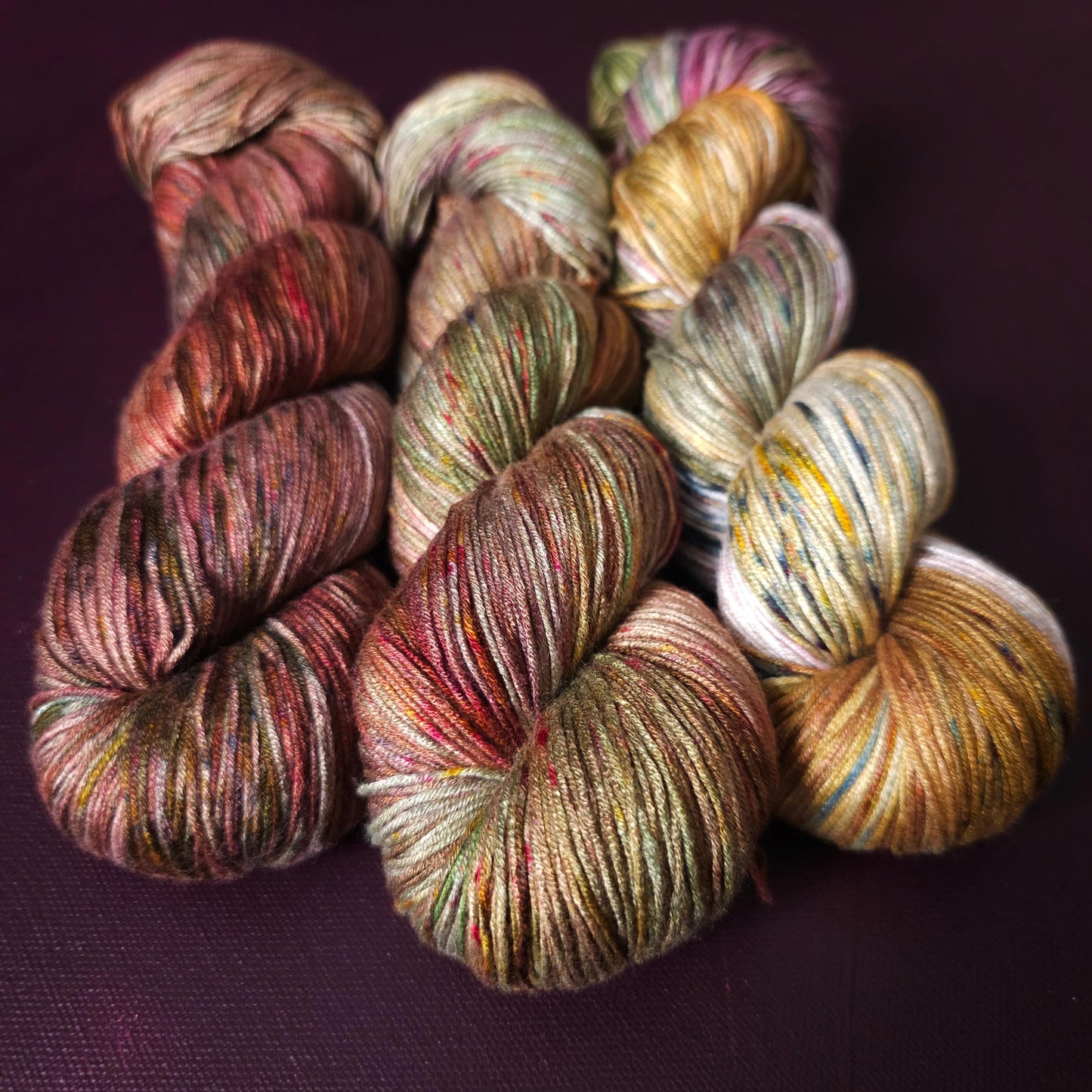 Lucky Dip Trio, Hand Dyed Vegan Yarn Set, One Of A Kind, Bamboo fingering Weight Yarn, Hand Painted Plant Based Crochet Thread, Knitting