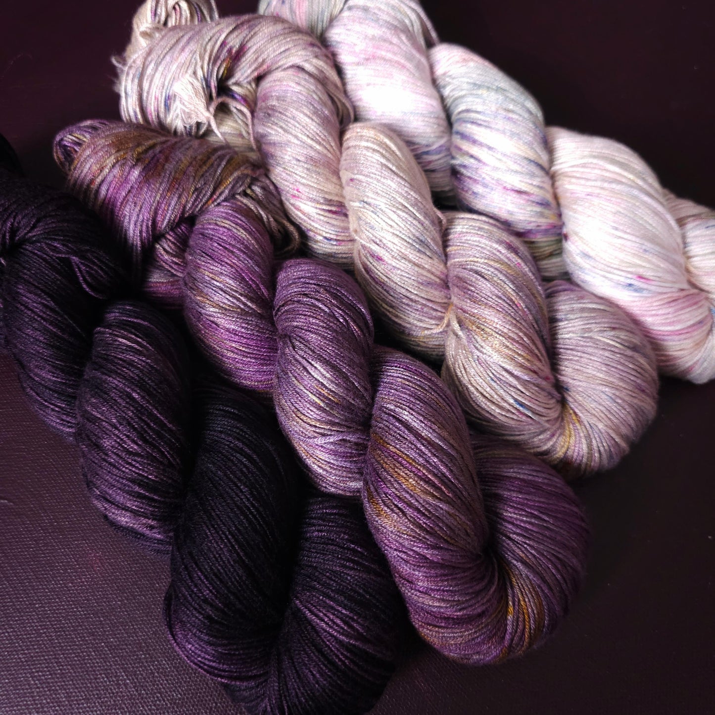 Lucky Dip, Hand Dyed Vegan Yarn Fade Set, One Of A Kind Knitting Yarn, Fingering Weight bamboo Yarn, Shiny Hand Painted Crochet Thread