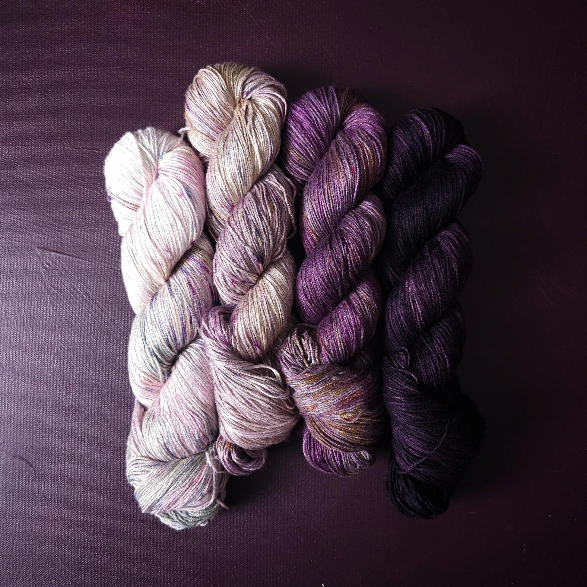 Lucky Dip, Hand Dyed Vegan Yarn Fade Set, One Of A Kind Knitting Yarn, Fingering Weight bamboo Yarn, Shiny Hand Painted Crochet Thread