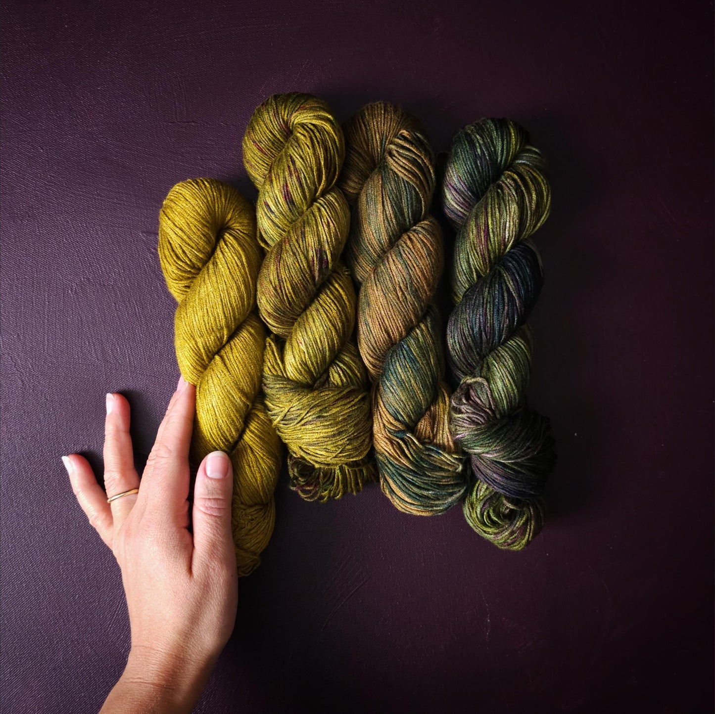 Lucky Dip, Hand Dyed Vegan Yarn Fade Set, One Of A Kind Knitting Yarn, DK Weight bamboo Yarn, Shiny Hand Painted Crochet Thread