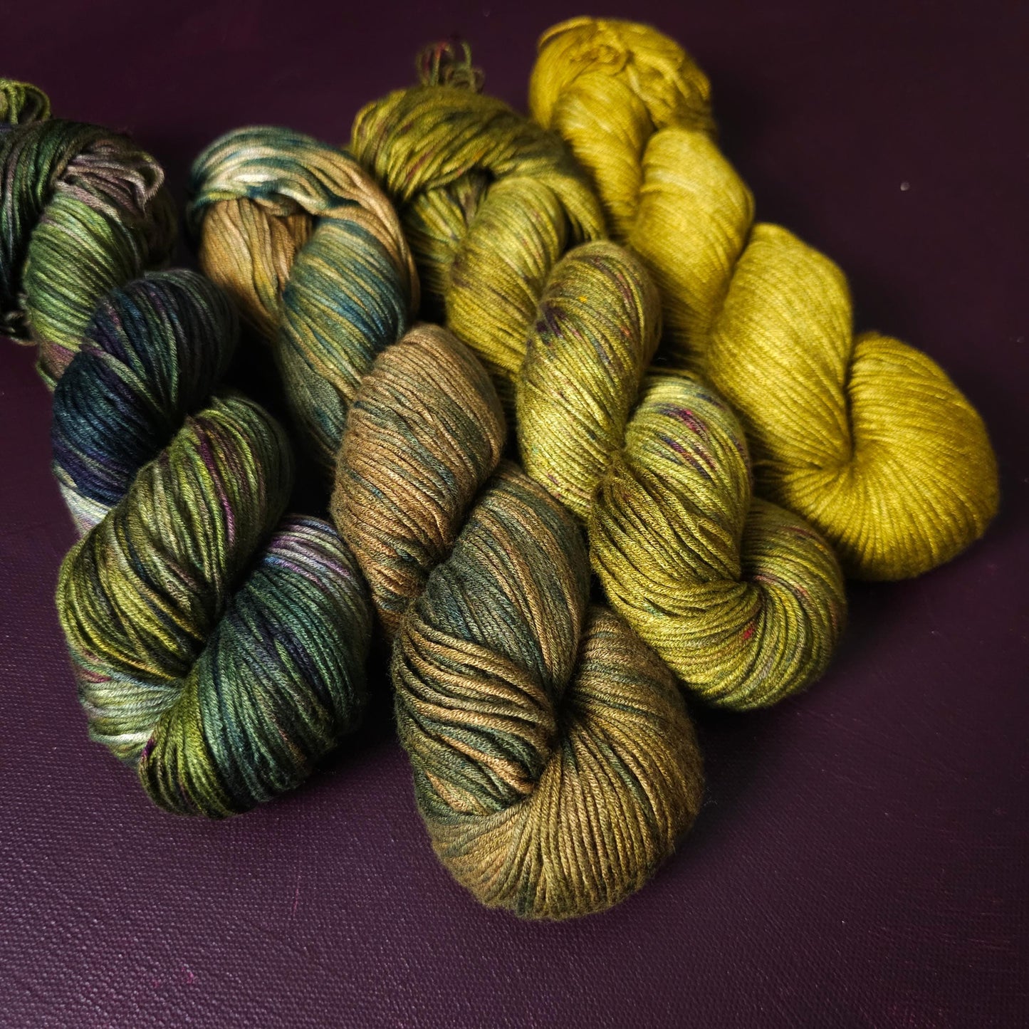 Lucky Dip, Hand Dyed Vegan Yarn Fade Set, One Of A Kind Knitting Yarn, DK Weight bamboo Yarn, Shiny Hand Painted Crochet Thread