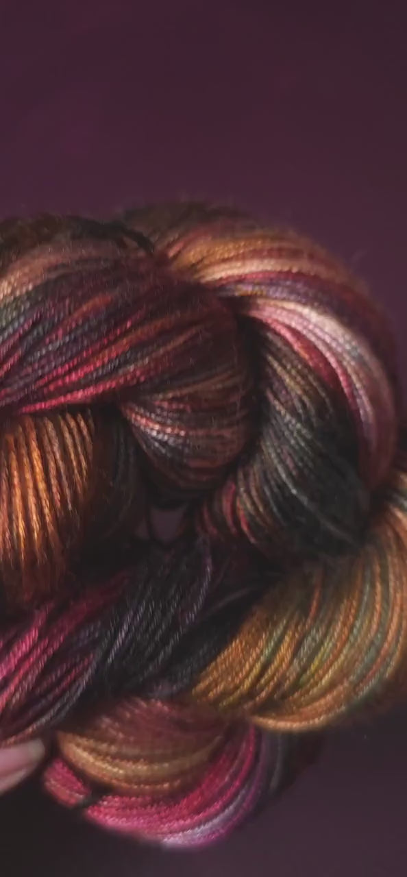 Hand Dyed Luxury Vegan Yarn, Pure Bliss, Knitting Variegated Yarn, Shiny Crochet Yarn, DK Weight Tencel Yarn, Silky Soft Shawl Yarn,