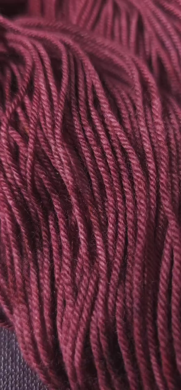 Burning Rasberry, hand dyed merino singles yarn, gifts for knitters, gold lurex sock yarn, colorful knitting supplies, merino crochet yarn