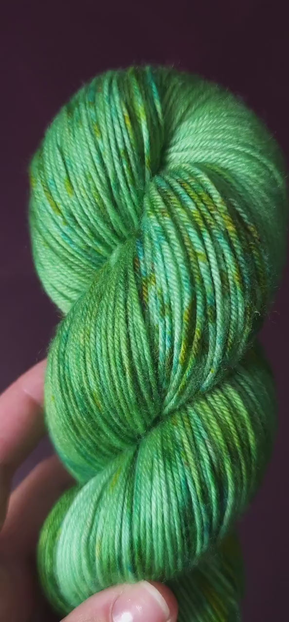 Crazy Sea Foam ~ hand dyed merino singles yarn, gifts for knitters, gold lurex sock yarn, colorful knitting supplies, merino crochet yarn