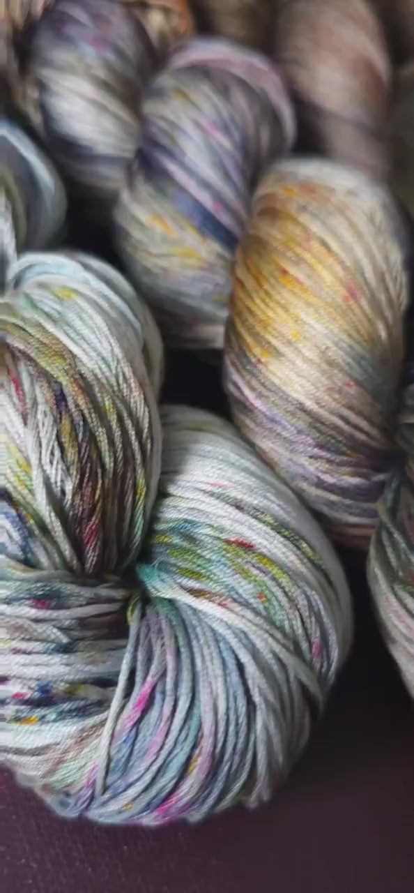 Lucky Dip, Hand Dyed Vegan Yarn, Fade Set, mercerized cotton fingering weight, Hand Painted Thread, knitting, crochet, weaving yarn