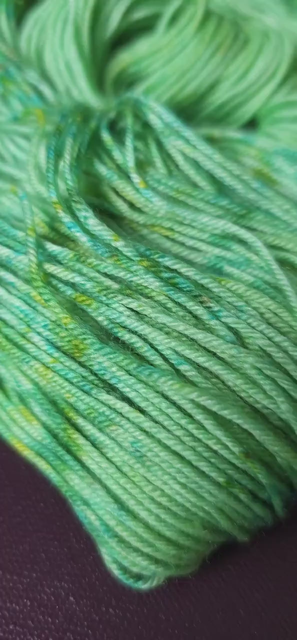 Groovy Sea Foam ~ hand dyed merino singles yarn, gifts for knitters, gold lurex sock yarn, colorful knitting supplies, merino crochet yarn
