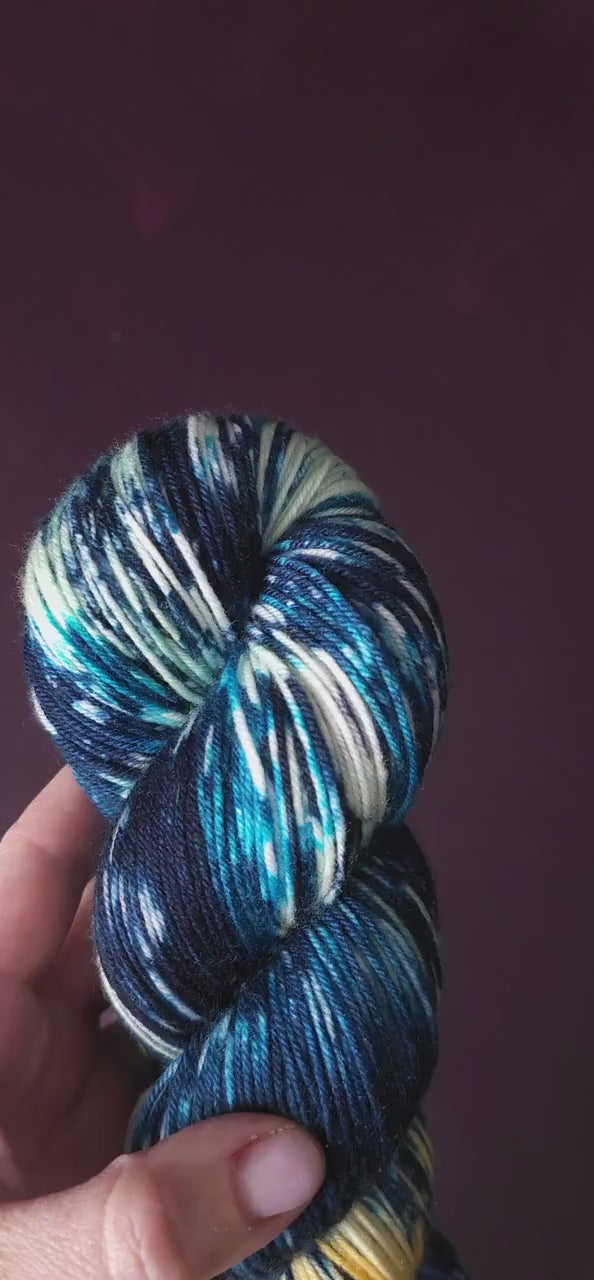 Hand dyed yarn, Mermaid’s Flower, merino sock, soft wool yarn, knitting or crochet yarn, assigned pooling yarn, hand painted
