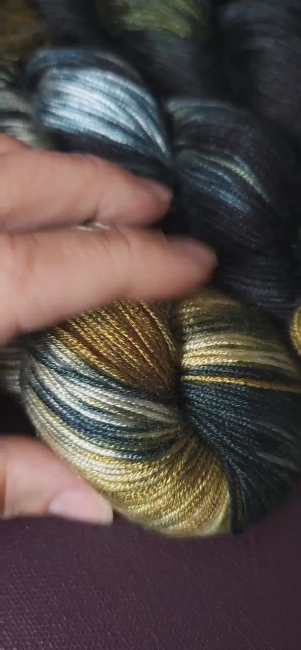Lucky Dip, Magic Night, Hand Dyed Vegan Yarn, Fade Set, Tencel DK weight, Hand Painted Thread, knitting, crochet, weaving yarn
