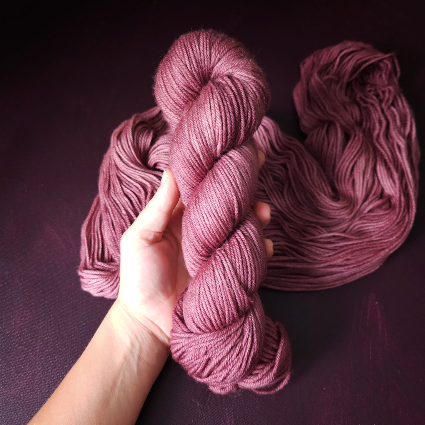 Old Rose, hand dyed merino singles yarn, gifts for knitters, gold lurex sock yarn, colorful knitting supplies, merino crochet yarn