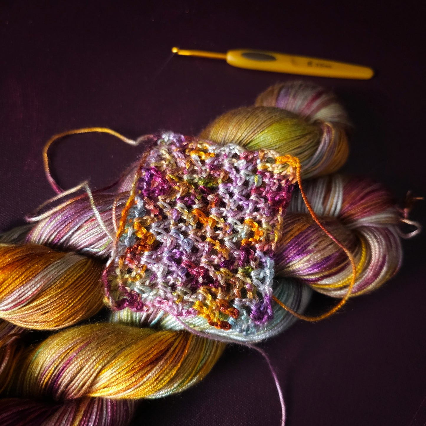 Kindred Spirit, Hand dyed vegan yarn, variegated yarn, fingering / DK weight knitting yarn, tencel / bamboo / cotton crochet thread