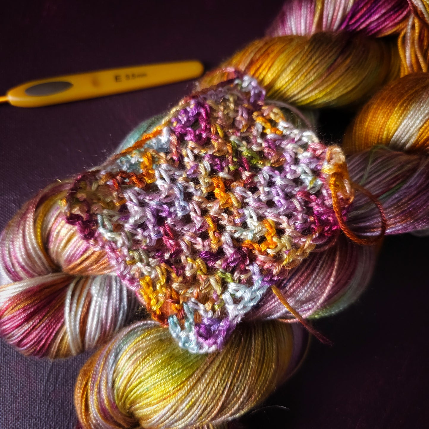 Kindred Spirit, Hand dyed vegan yarn, variegated yarn, fingering / DK weight knitting yarn, tencel / bamboo / cotton crochet thread