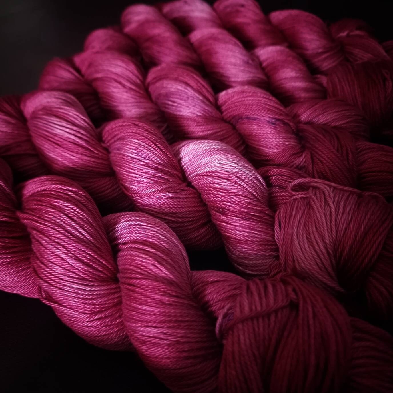 Hand dyed yarn ~ Pink Panther ~ mercerized cotton yarn, vegan, hand pa –  Peacockyarn