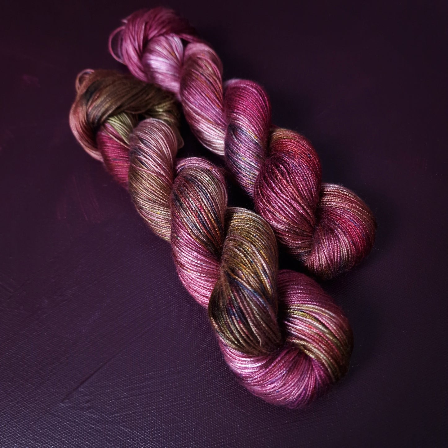 Hand dyed yarn ~ Dark Orchid *** Dyed to order ~ fingering / DK weight tencel OR bamboo yarn, vegan, hand painted