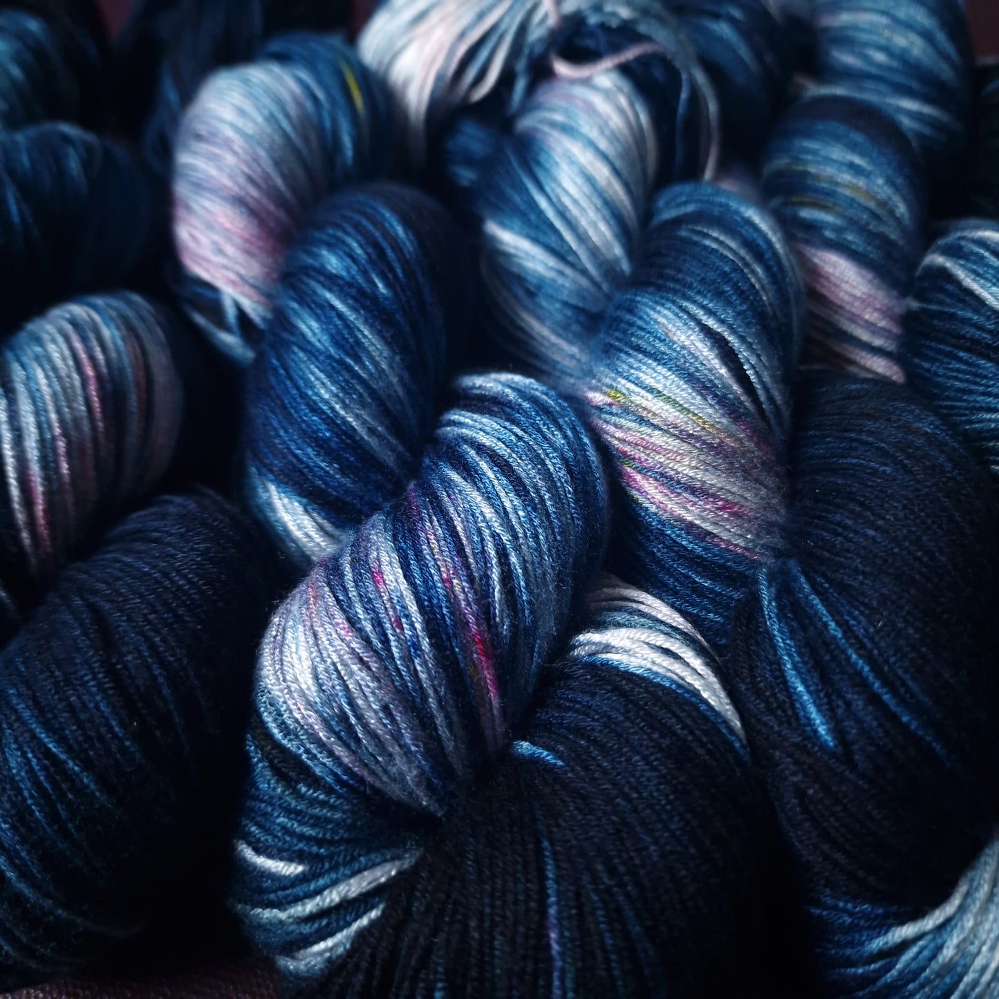 Hand dyed yarn ~  Confetti Sky ***Dyed to order ~ fingering / DK weight tencel OR bamboo yarn, vegan, hand painted