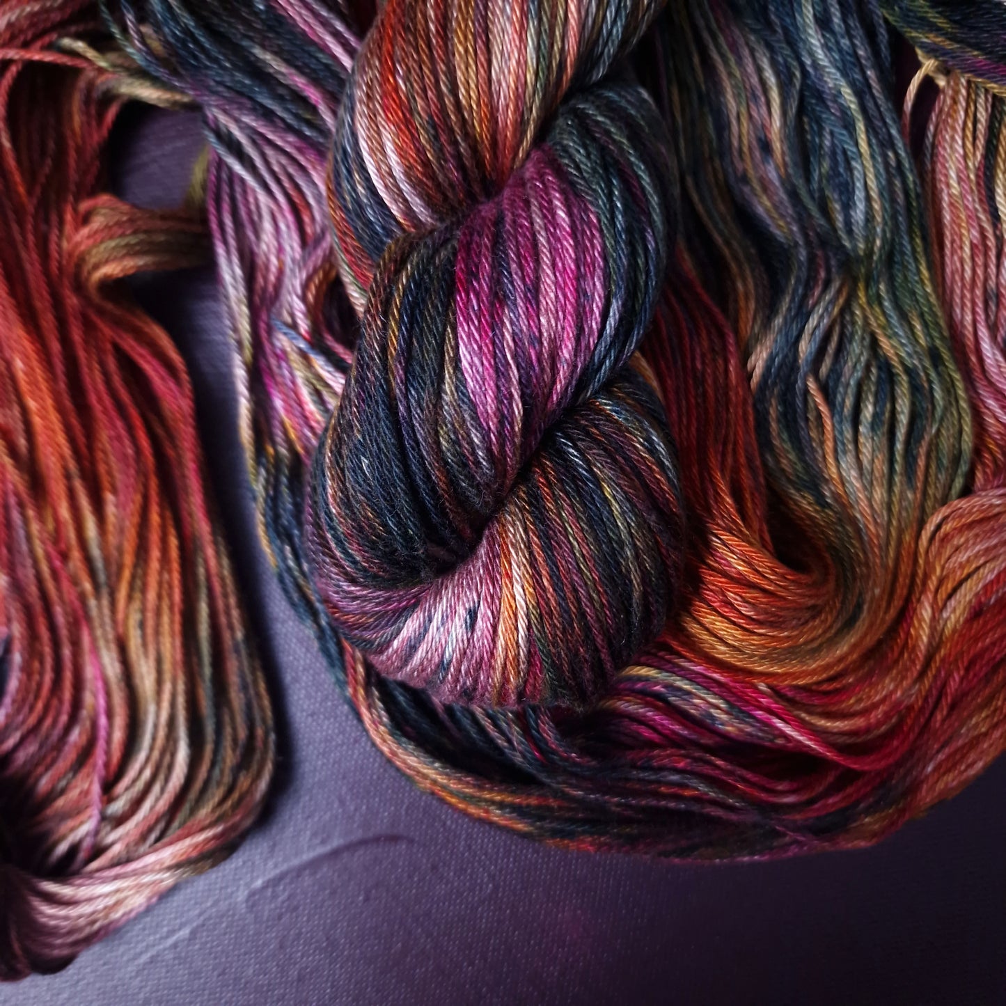 Hand dyed yarn ~ Pure Joy ~ mercerized cotton yarn, vegan, hand painted, indie dyed