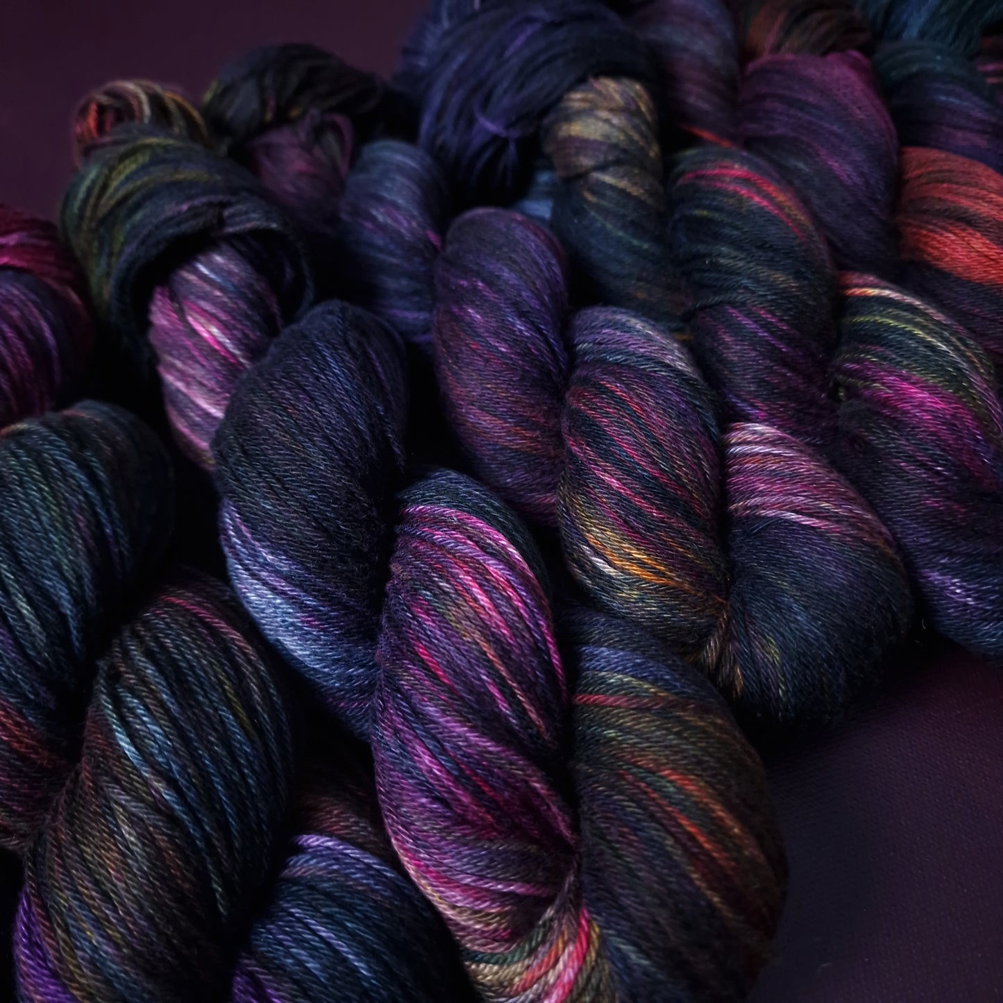 Hand dyed yarn ~ Hidden Laugh ~ mercerized cotton yarn, vegan, hand painted, indie dyed