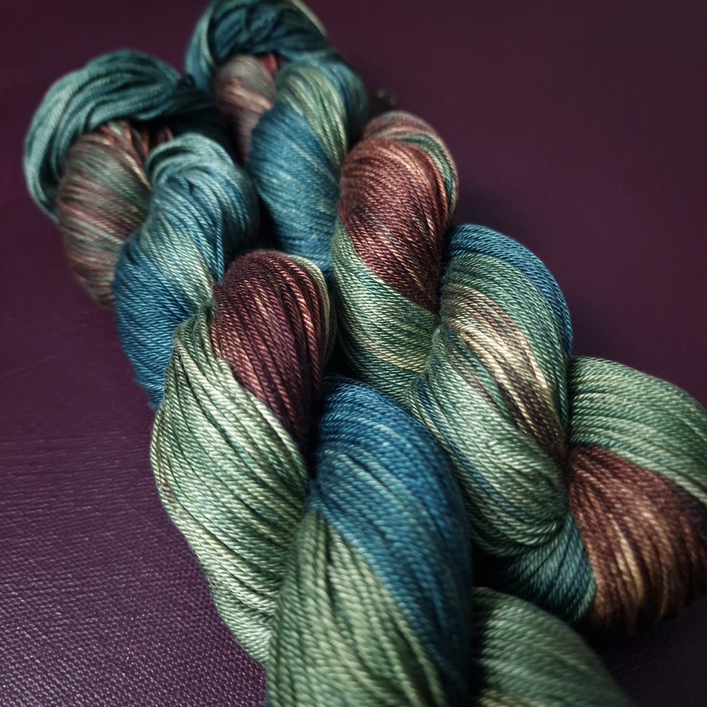 Hand dyed yarn ~ Mermaids Field ~ mercerized cotton yarn, vegan, hand painted, indie dyed