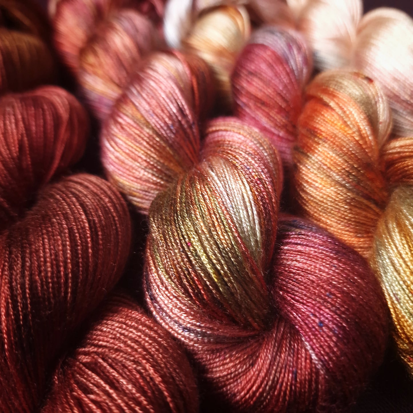 Hand dyed yarn ~ Fade Set*** Dyed to order ~ Sun Kissed~ tencel yarn, bamboo yarn, vegan, hand painted, fingering, DK