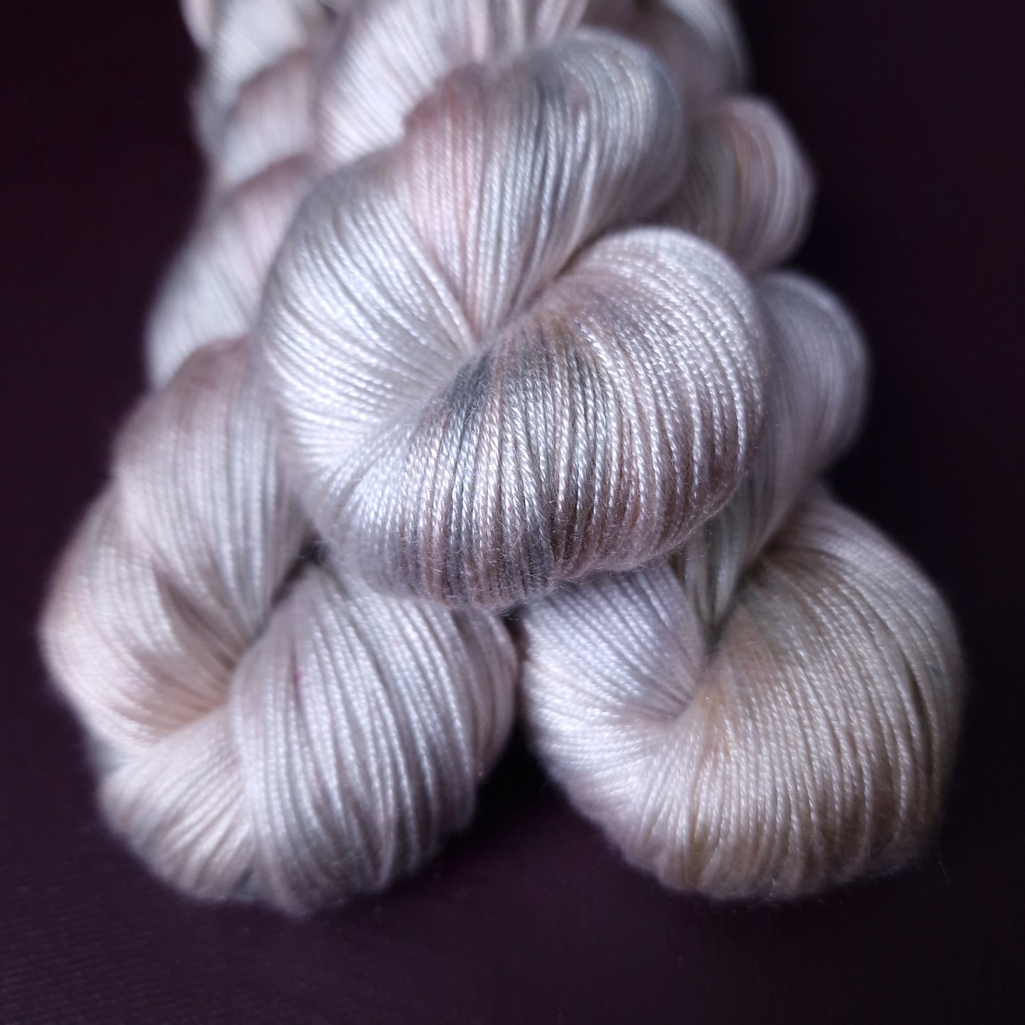 Hand dyed yarn ~ Marshmallow Cloud *** Dyed to order ~ fingering / DK weight tencel OR bamboo yarn, vegan, hand painted