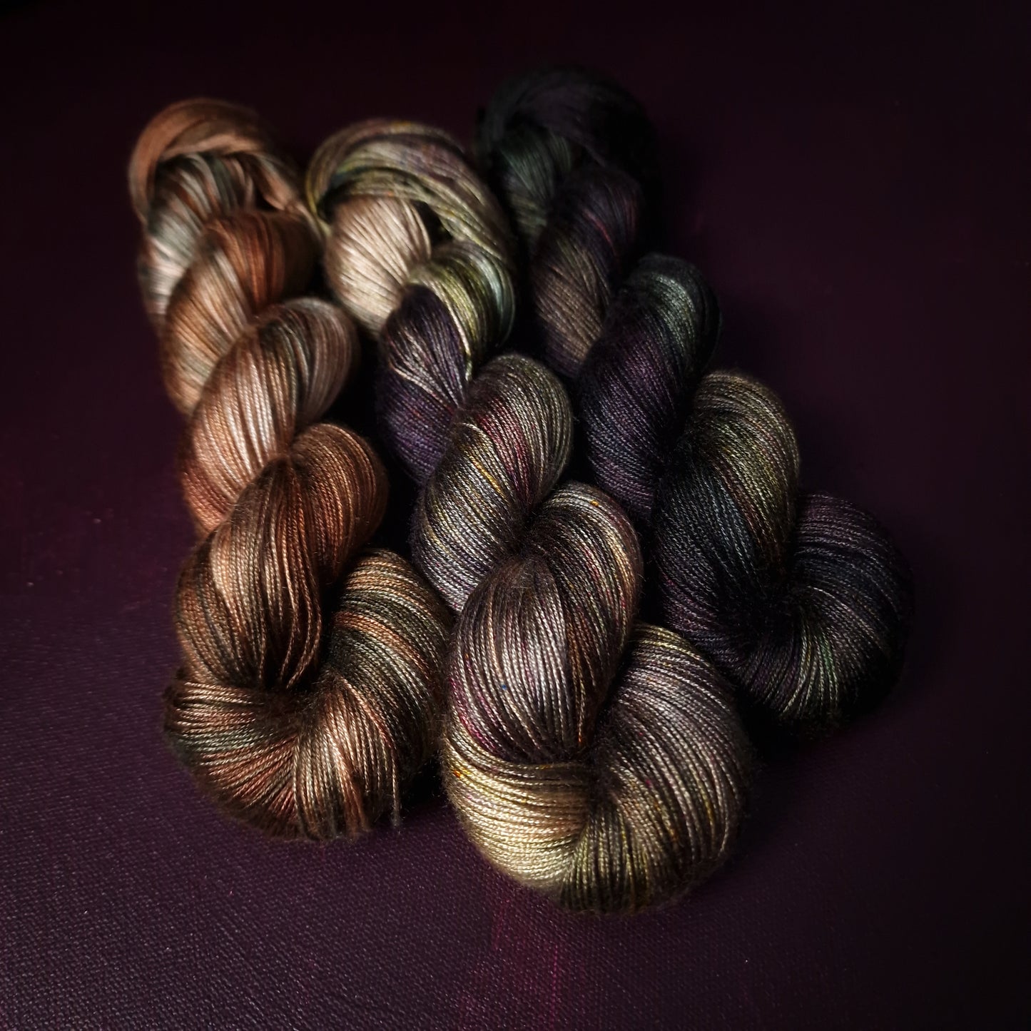Hand dyed yarn ~ Fade Set ~ Winter Gloom ~ tencel yarn, vegan, hand painted, fingering