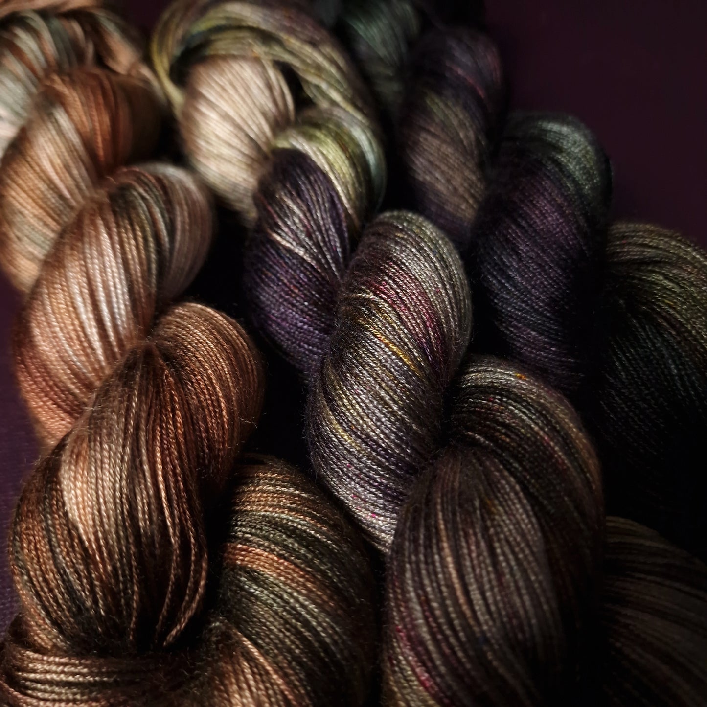 Hand dyed yarn ~ Fade Set ~ Winter Gloom ~ tencel yarn, vegan, hand painted, fingering