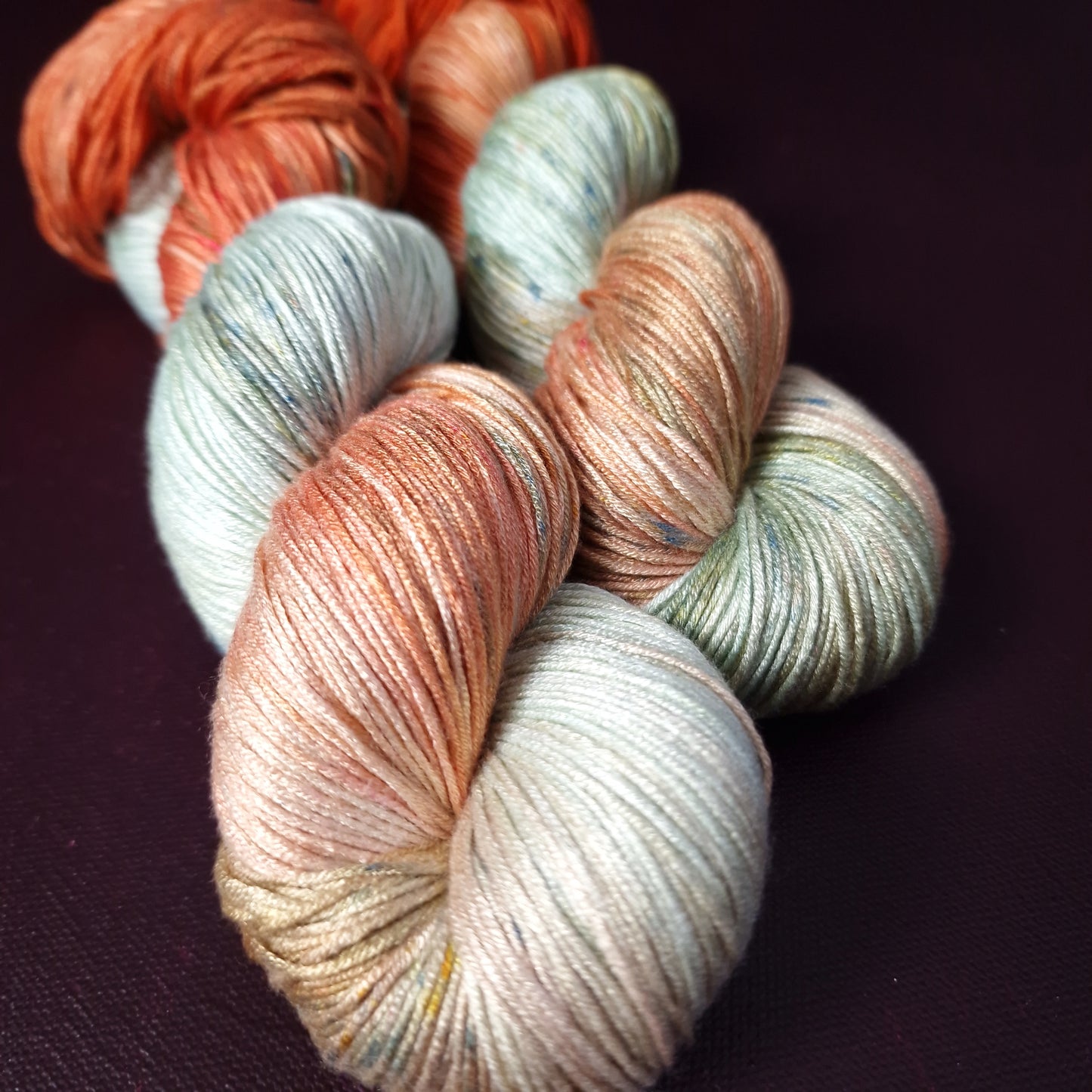 Hand dyed yarn ~ Peach On The Beach *** Dyed to order ~ fingering / DK weight tencel OR bamboo yarn, vegan, hand painted