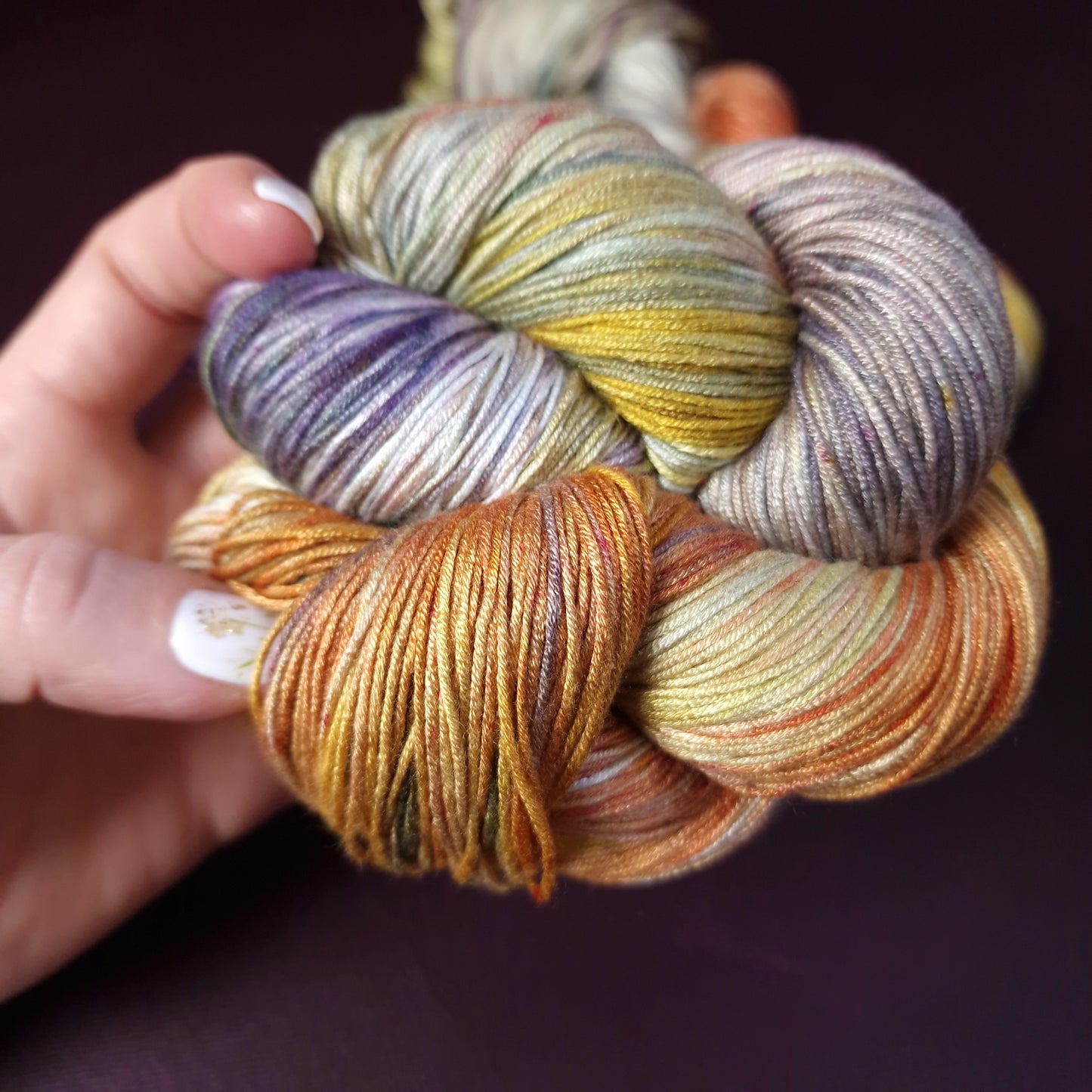 Hand dyed yarn ~ Tropical Sunset *** Dyed to order ~ fingering / DK weight tencel OR bamboo yarn, vegan, hand painted