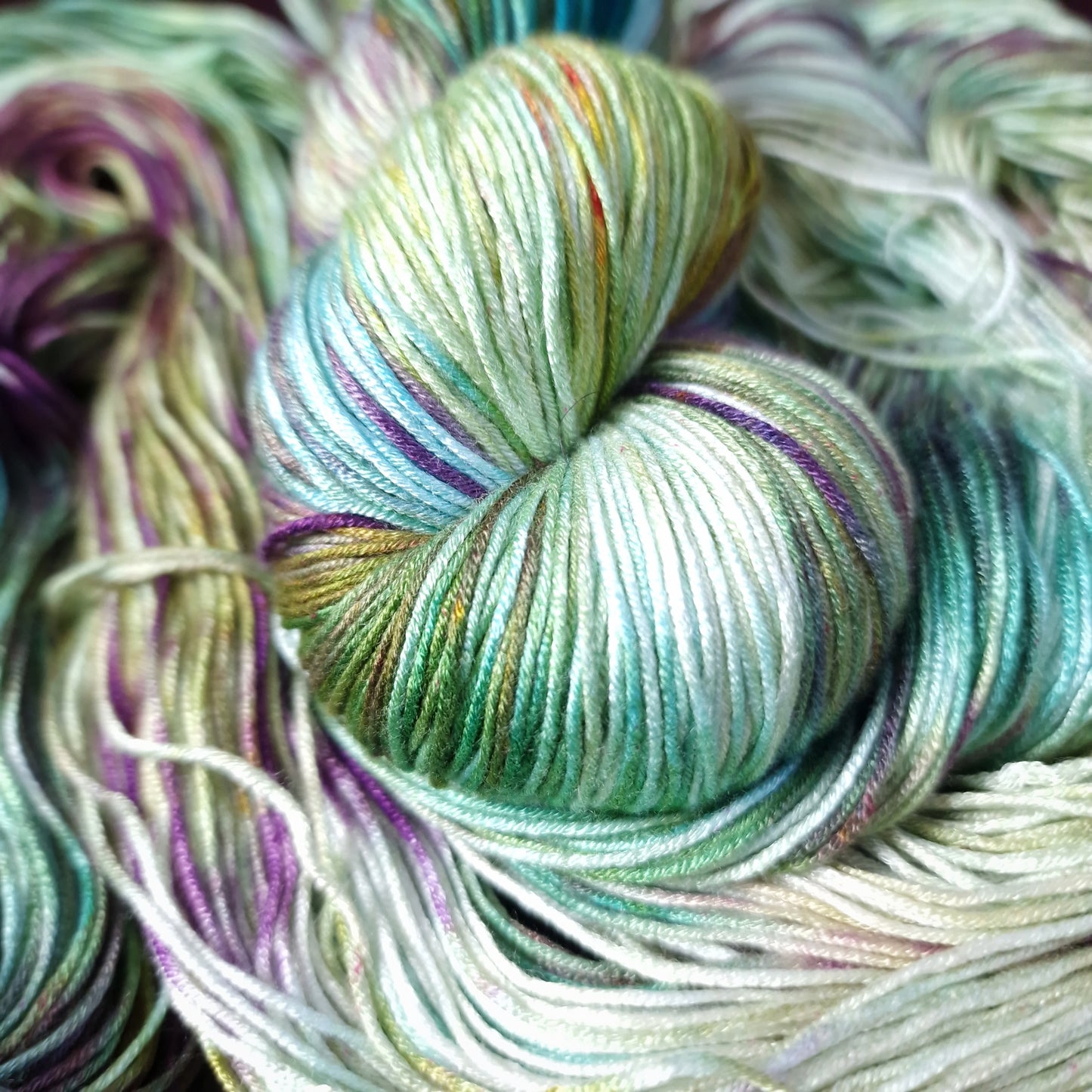 Hand dyed yarn ~ Pastel Sea Glass *** Dyed to order ~ fingering / DK weight tencel OR bamboo yarn, vegan, hand painted