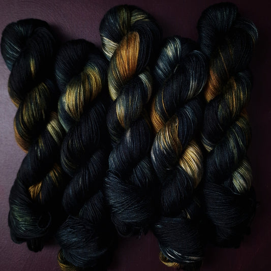 Hand dyed yarn ~ Shooting Star *** Dyed to order ~ fingering / DK weight tencel OR bamboo yarn, vegan, hand painted
