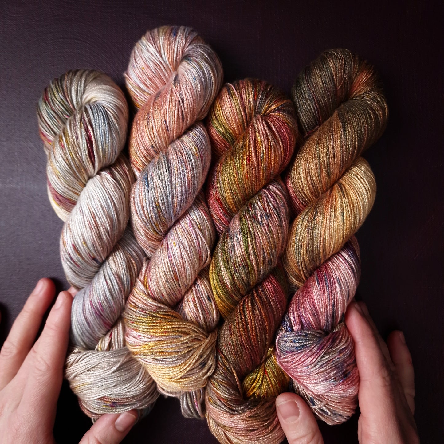 Hand dyed yarn OOAK ~ Fade Set ~ Spring Fever ~ bamboo yarn, vegan, hand painted, fingering