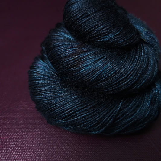 Hand dyed yarn ~ Ocean Deep Blue  ***Dyed to order ~ fingering / DK weight tencel OR bamboo yarn, vegan, hand painted