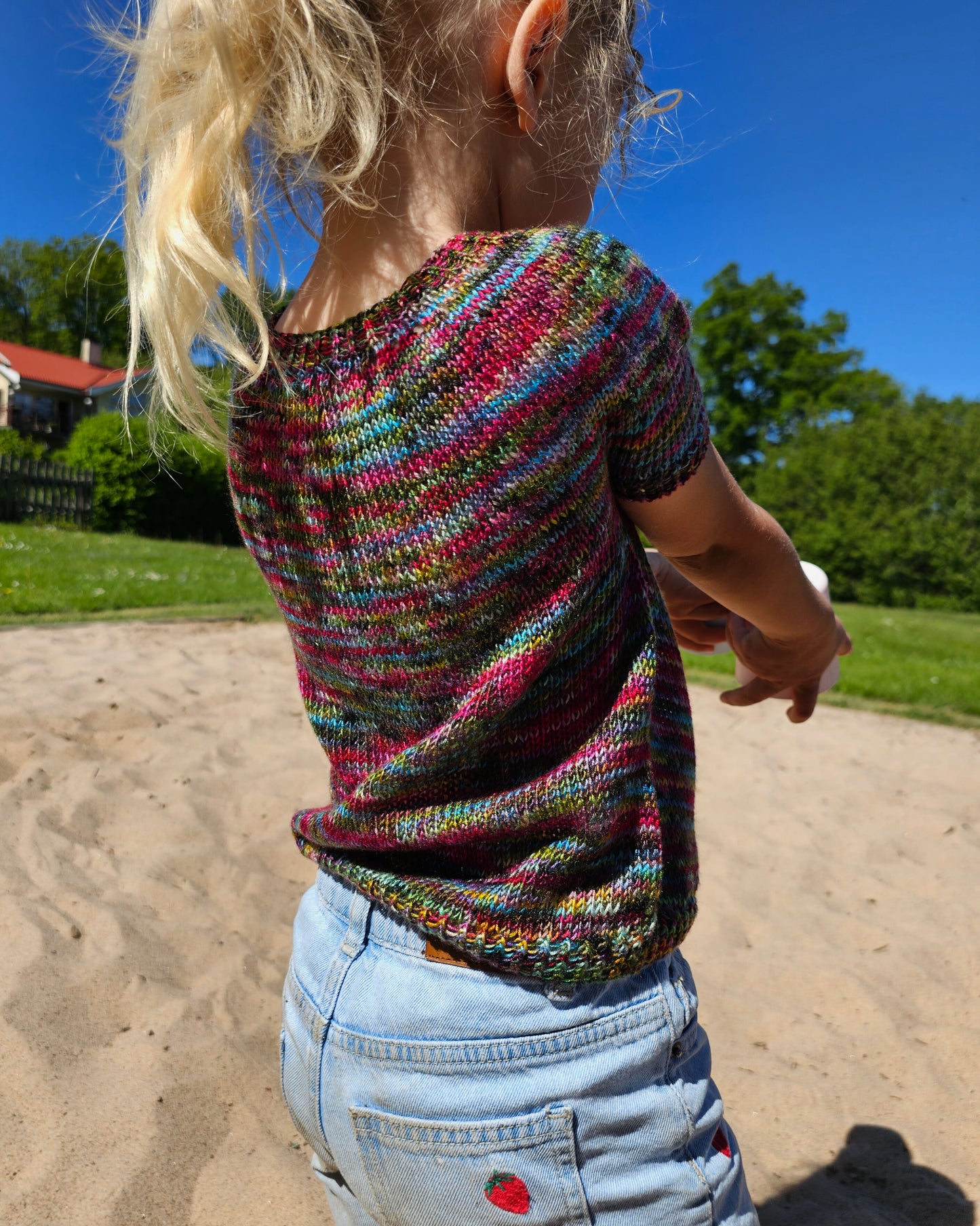 KNITTING PATTERN, Play time tee, Beginner Friendly Kids Knitwear Tee PDF Tutorial, Vegan Yarn Summer T-Shirt, Draped Top, Easy Sweater Shirt
