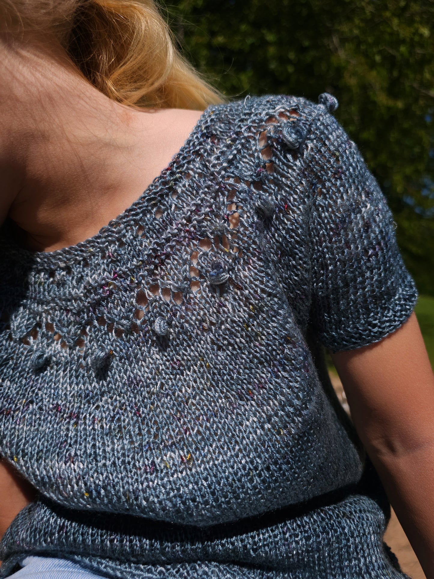 KNITTING PATTERN, Snowflake tee, Beginner Friendly Kids Knitwear Tee PDF Tutorial, Vegan Yarn Summer T-Shirt, Draped Top, Easy Sweater Shirt