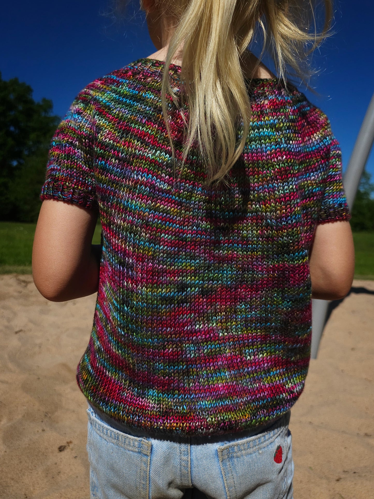 KNITTING PATTERN, Play time tee, Beginner Friendly Kids Knitwear Tee PDF Tutorial, Vegan Yarn Summer T-Shirt, Draped Top, Easy Sweater Shirt