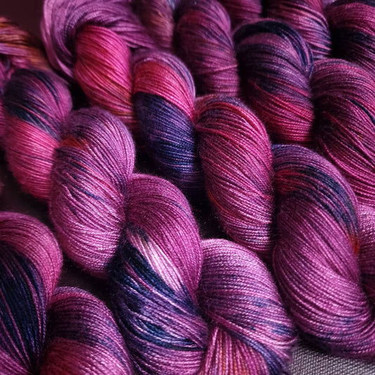 Hand dyed yarn ~ Rose Garden ***Dyed to order ~ fingering / DK weight tencel OR bamboo yarn, vegan, hand painted