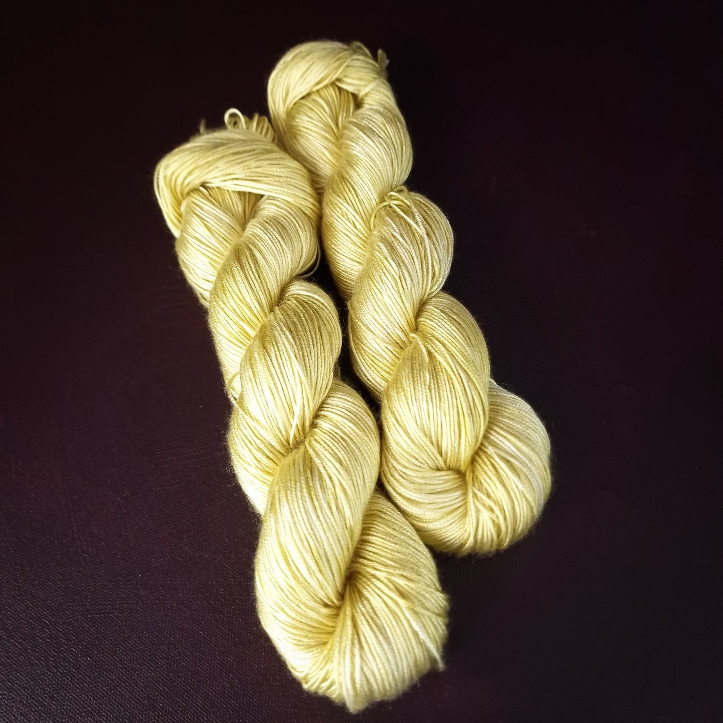 Hand dyed yarn ~ Pastel Sunshine ***Dyed to order ~ fingering / DK weight tencel OR bamboo yarn, vegan