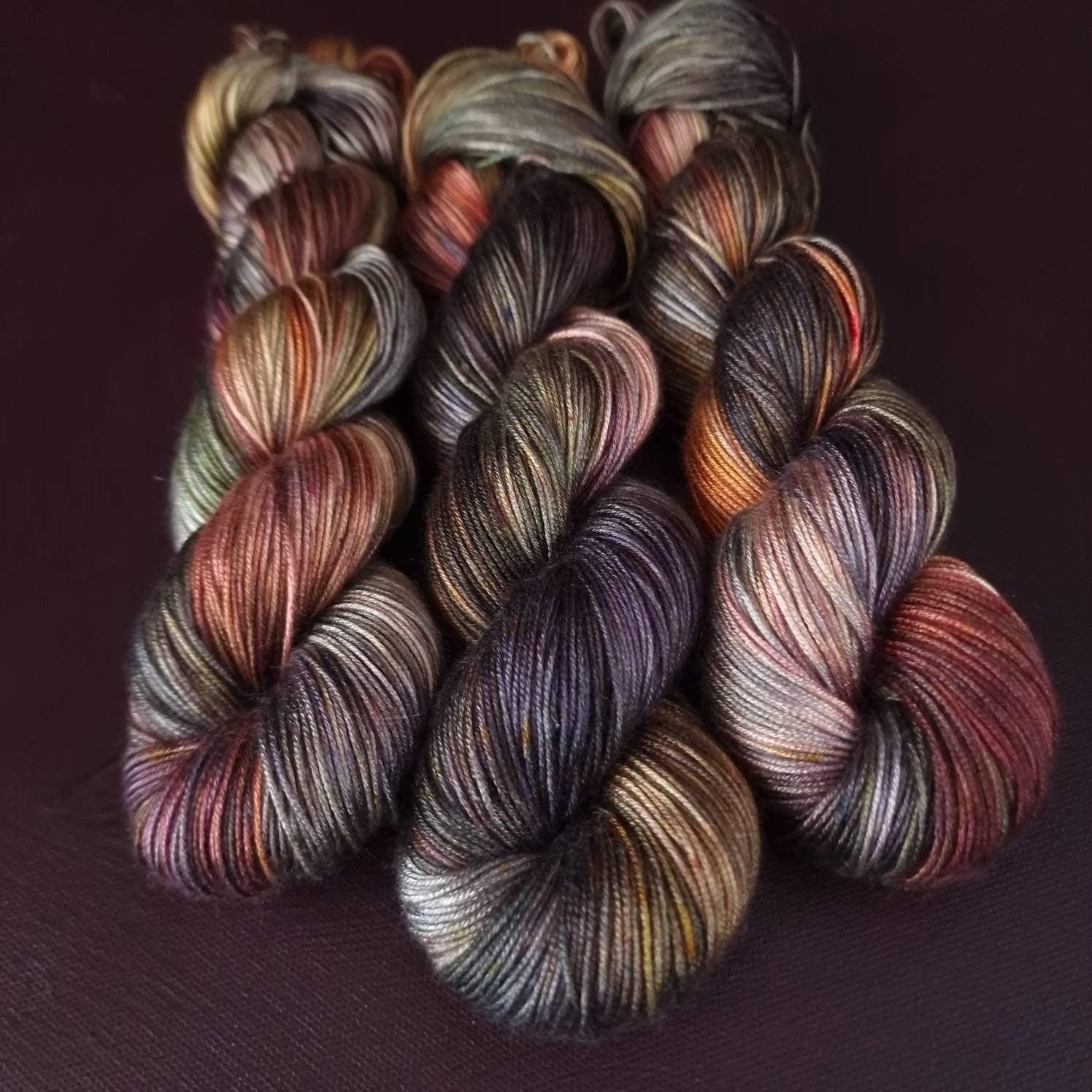 Hand dyed yarn ~ Iridescent Leaf ***Dyed to order ~ fingering / DK weight tencel OR bamboo yarn, vegan, hand painted