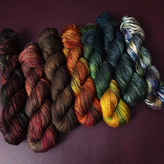 Hand dyed yarn ~ one hit wonders ~ mercerized cotton light DK, vegan, hand painted, indie dyed