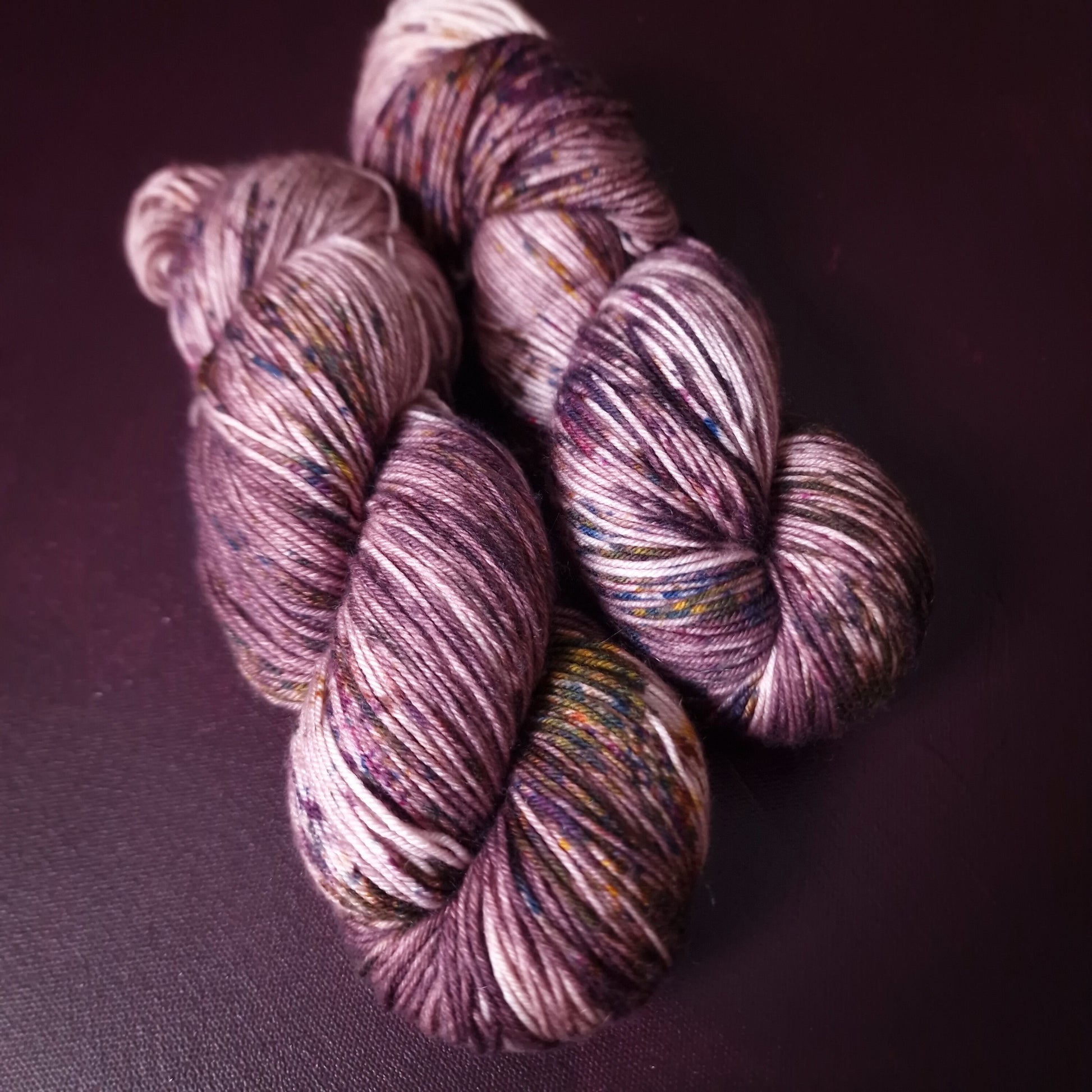 Hand dyed yarn ~ Plum Crayon ~ Squishy Sock, fingering weight, hand painted, indie dyed