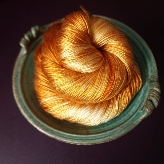 Hand dyed yarn ~ Let It Shine **Dyed to order ~ fingering / DK weight tencel OR bamboo yarn, vegan, hand painted