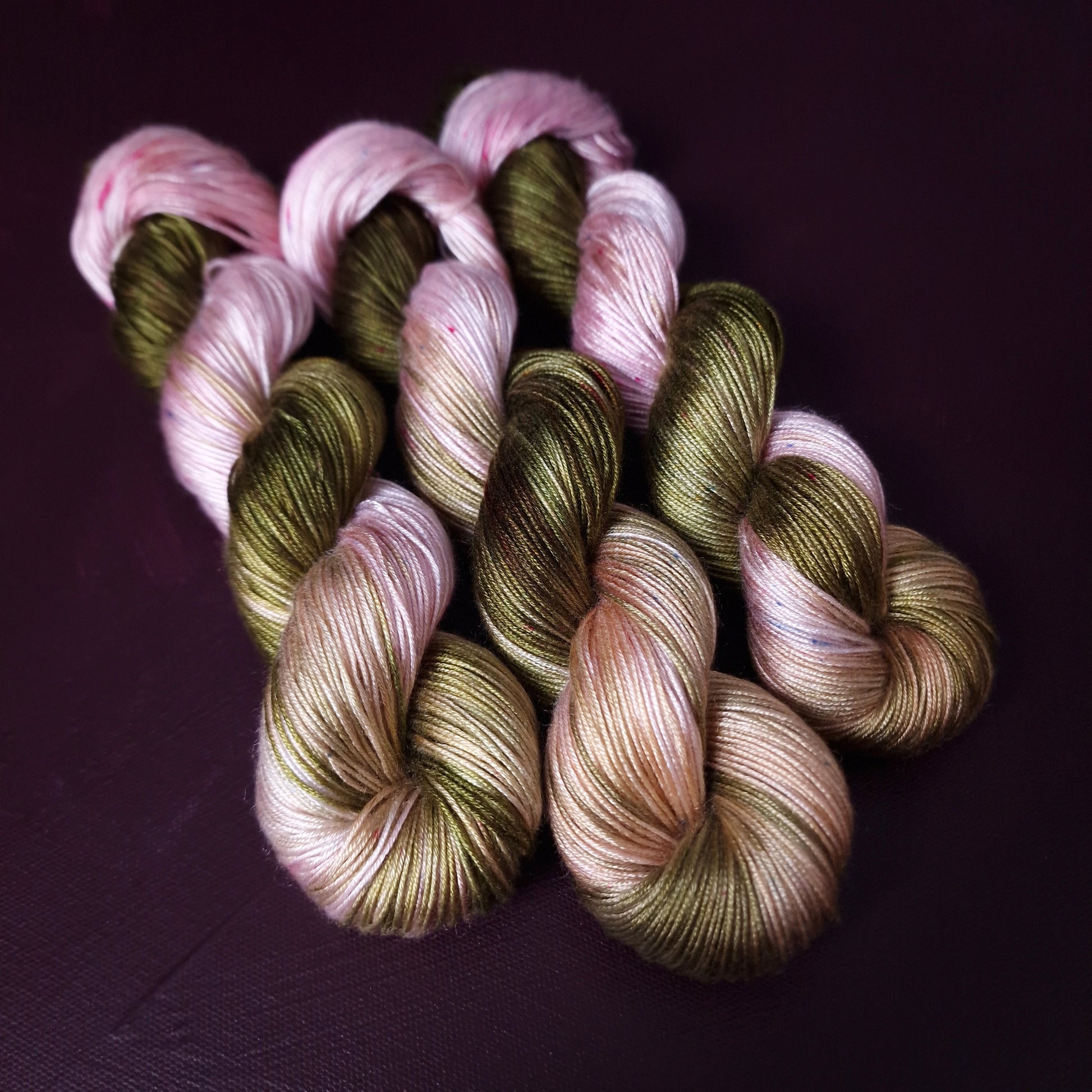 Hand dyed yarn ~ Tulip Bouqet *** Dyed to order ~ fingering / DK weight tencel OR bamboo yarn, vegan, hand painted