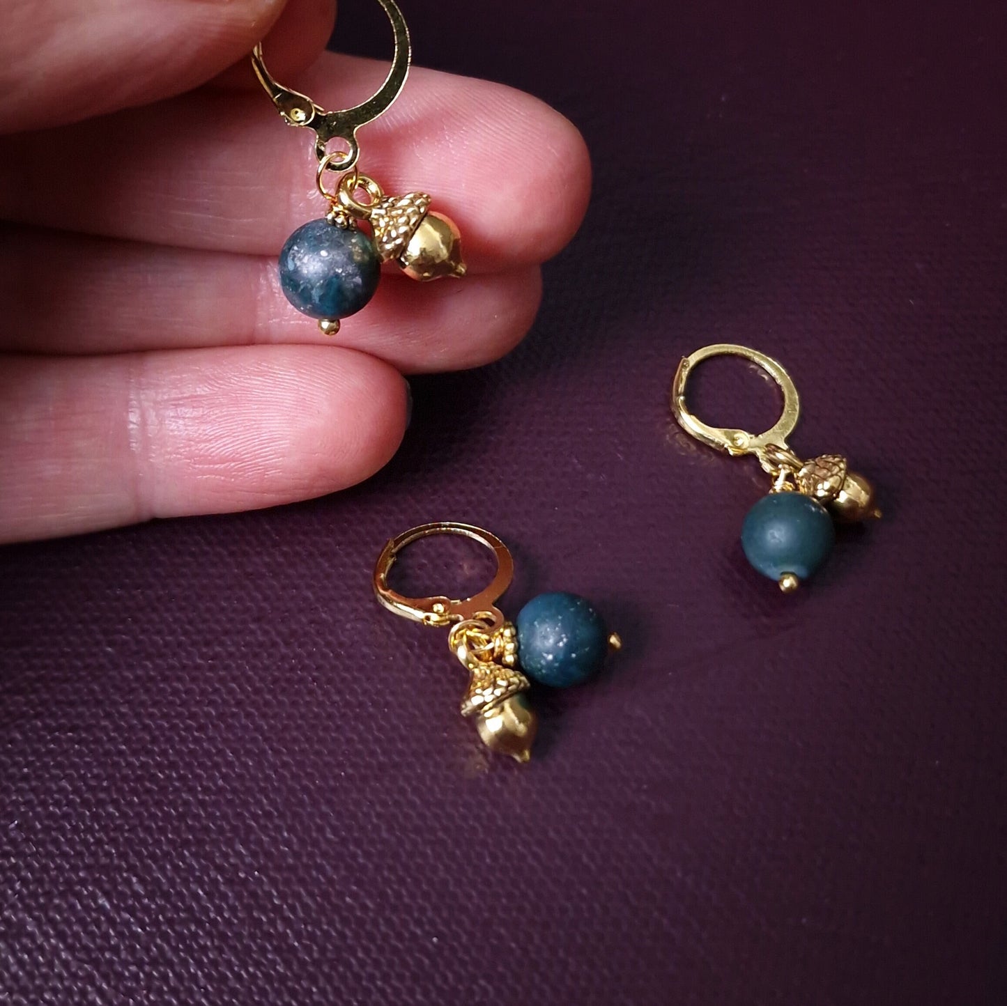 Stitch marker ~ Golden Acorn ~ Knitting notions, progress markers, progress keepers, knitting tools, crochet notions