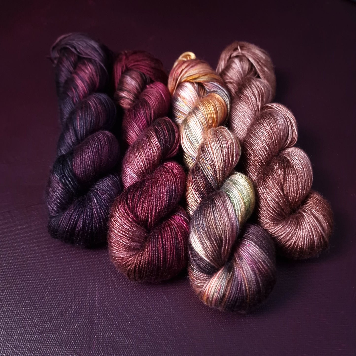 Hand dyed yarn ~ Fade Set ~ Autumn In The Vineyard*** Dyed to order ~ tencel yarn, vegan, hand painted, fingering