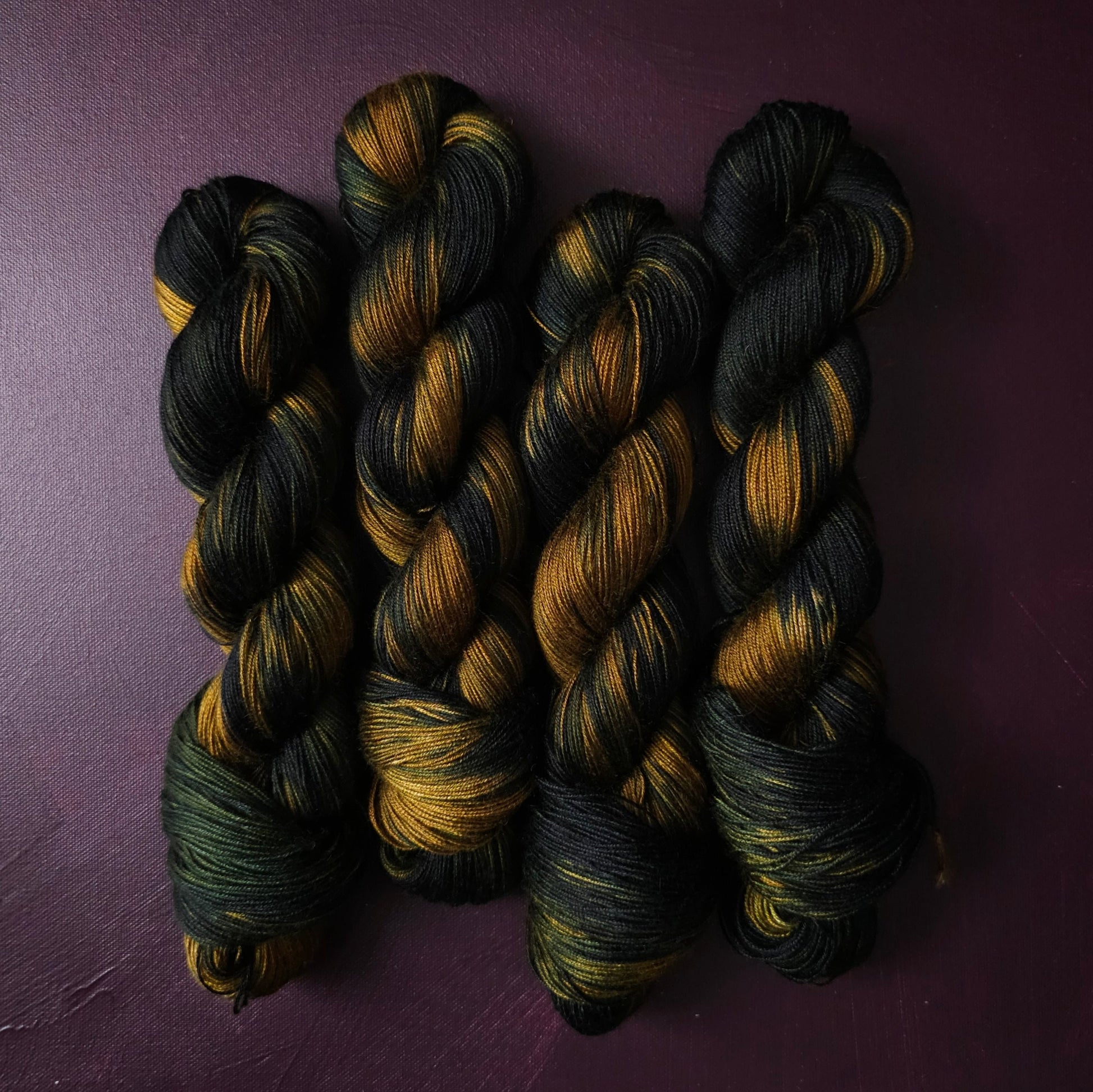 Hand dyed yarn ~ Cat Eyes *** Dyed to order ~ fingering / DK weight tencel OR bamboo yarn, vegan, hand painted