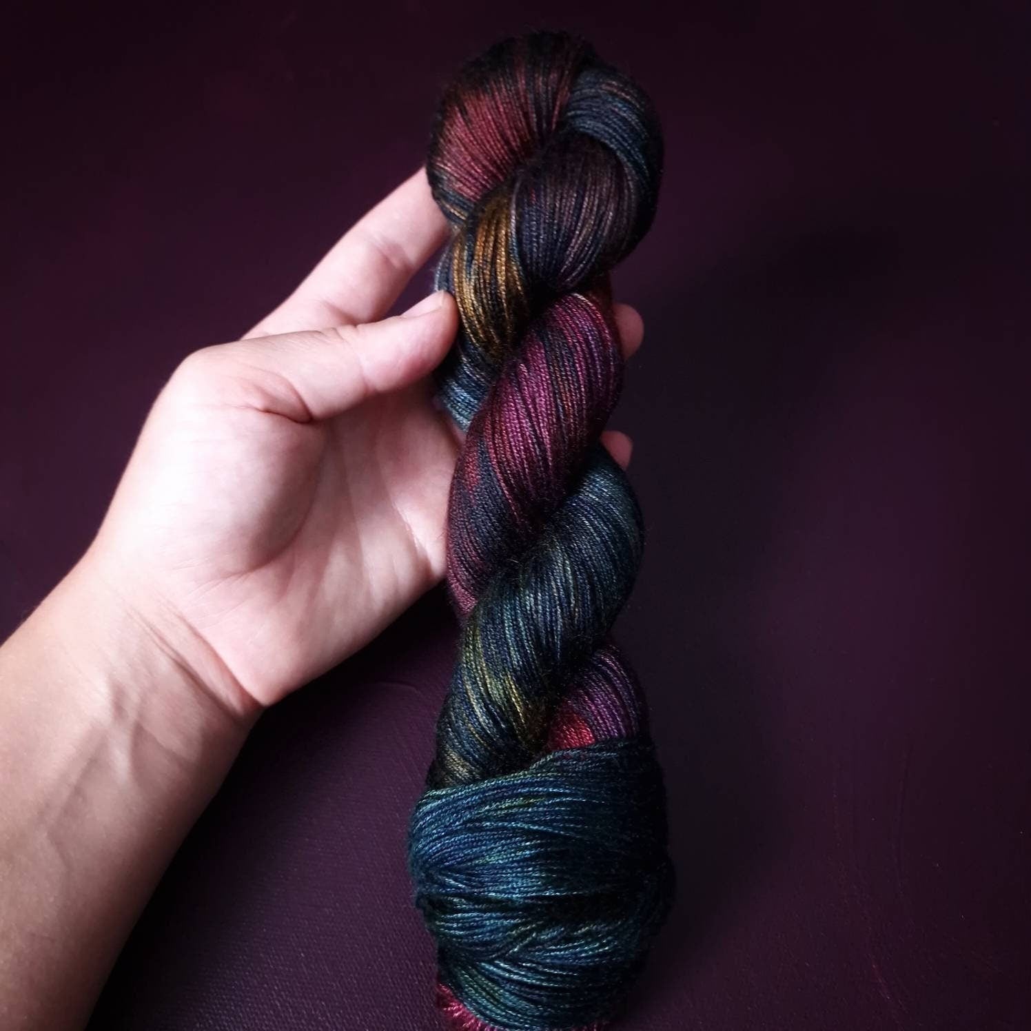 Hand dyed yarn ~ Euphoria ***Dyed to order ~ fingering / DK weight tencel OR bamboo yarn, vegan, hand painted