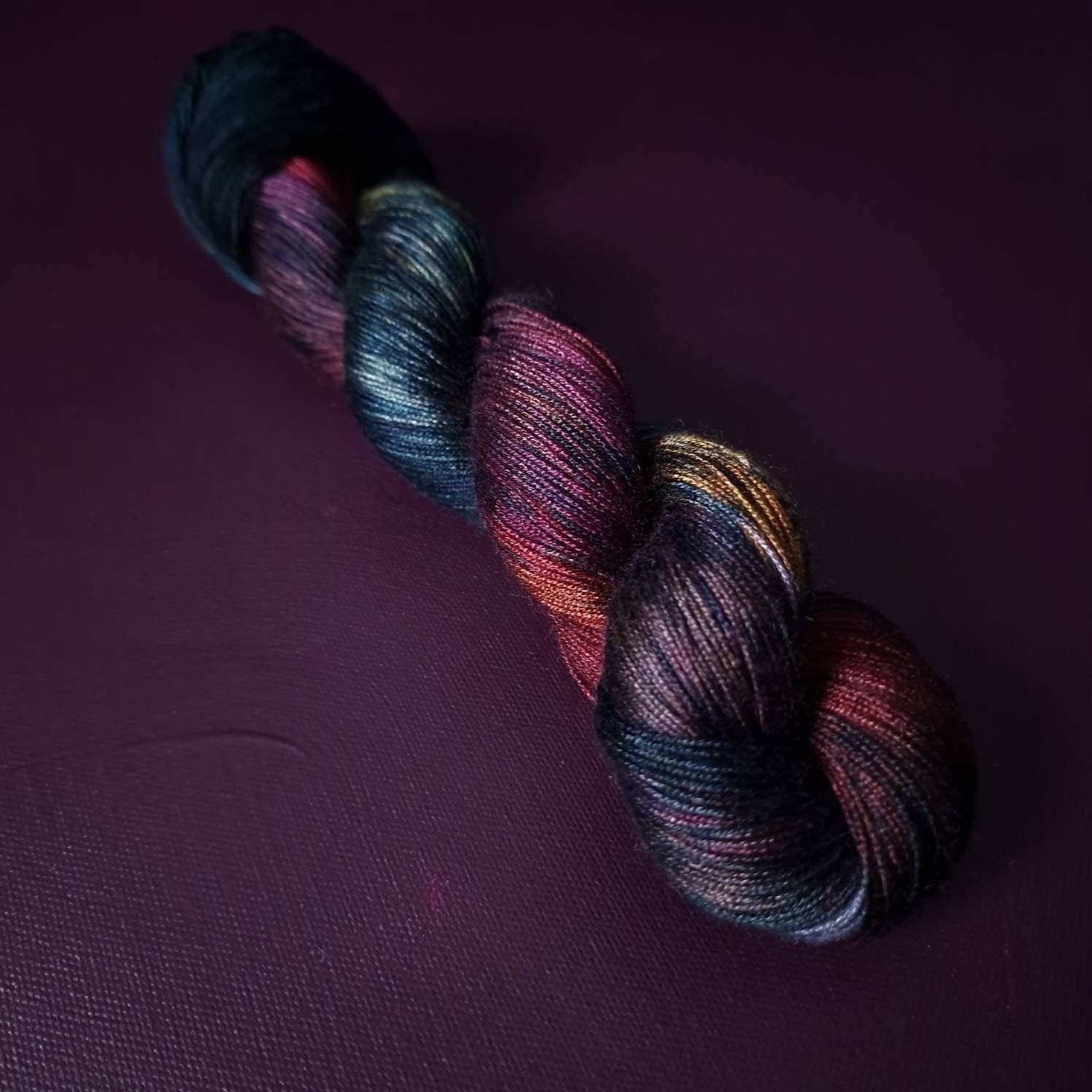 Hand dyed yarn ~ Euphoria ***Dyed to order ~ fingering / DK weight tencel OR bamboo yarn, vegan, hand painted