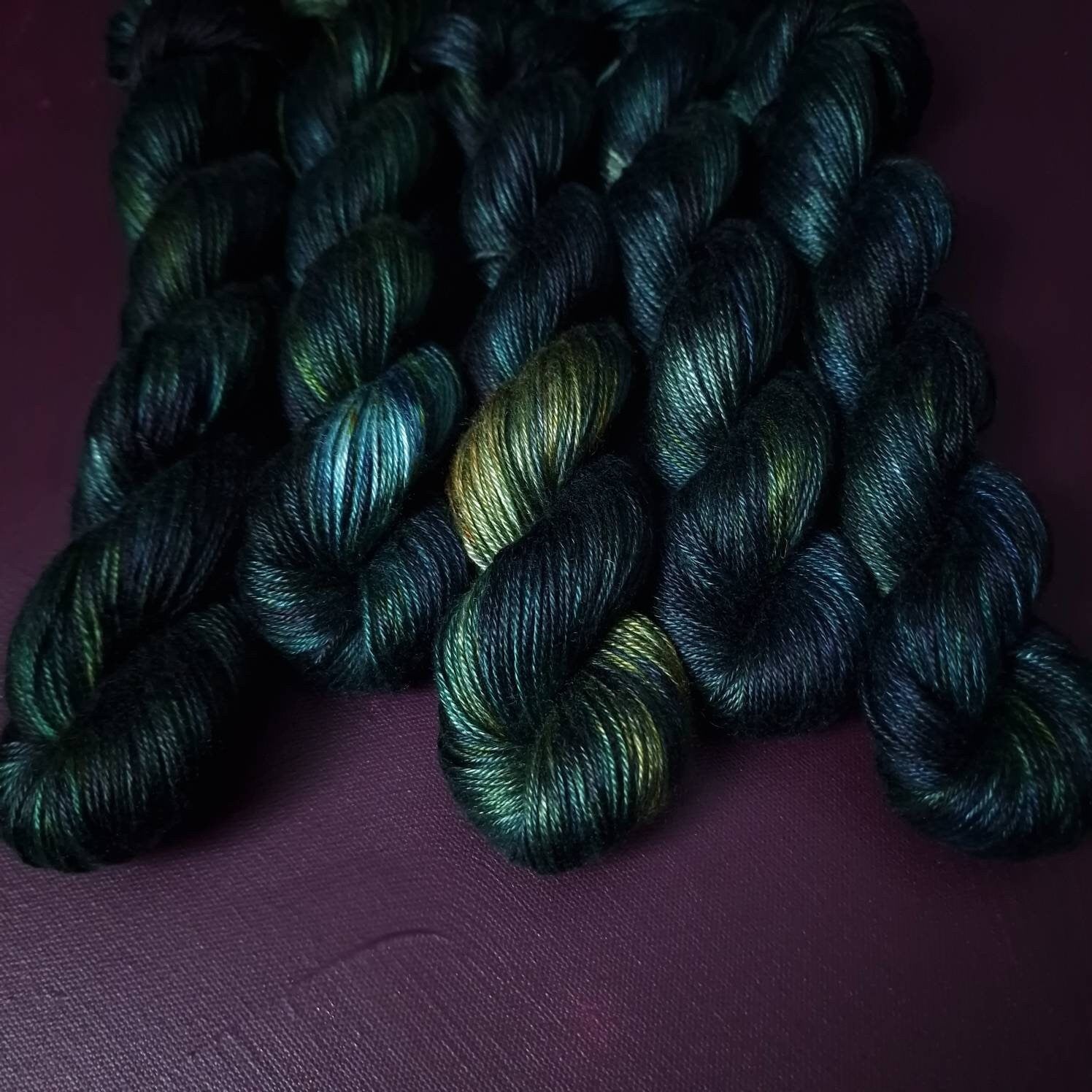 Hand dyed yarn ~ Poseidon ***Dyed to order ~ fingering / DK weight tencel OR bamboo yarn, vegan, hand painted